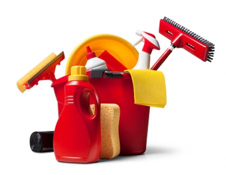 Careful carpet maintenance in a living room setting